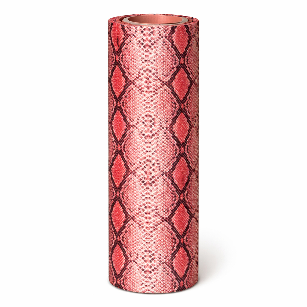 Red Reptile skin Pattern Leather Fabric